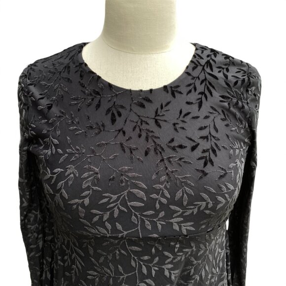 Y2K Velvet Burnout Babydoll Top Sz L Black Sheer Fairy Grunge Whimisgoth - Picture 3 of 14